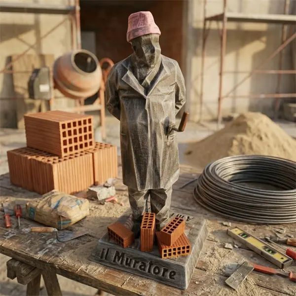 Amilcare Il Muratore - statuetta stampata in 3D