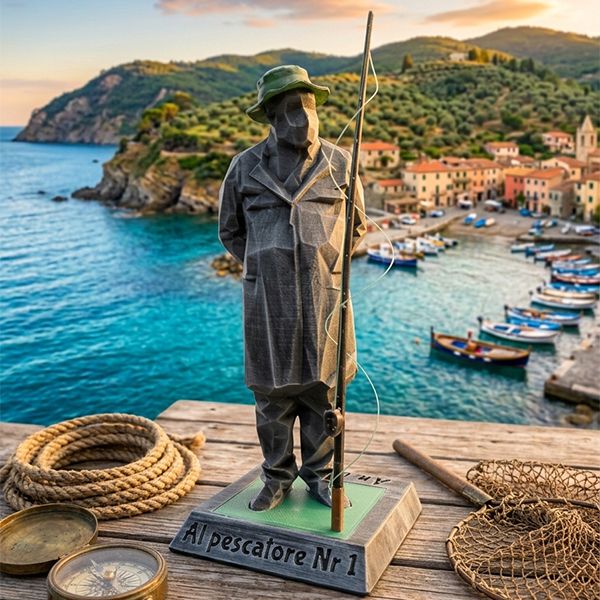 Amilcare Il Pescatore - statuetta stampata in 3D